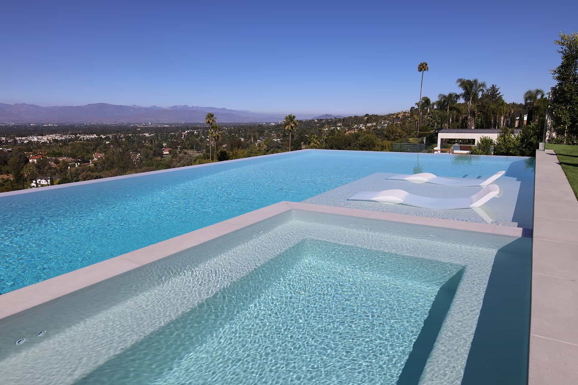 Hillside pool project overlooking the Valley